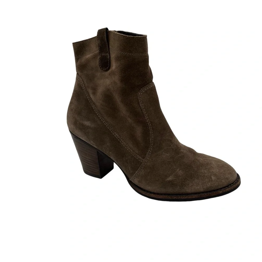 Paul Greene Jax Suede Block Heel Ankle Booties